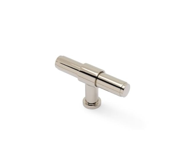 A&W AW838P Kingston Smooth T-Bar Cupboard Knob - Polished Nickel PVD