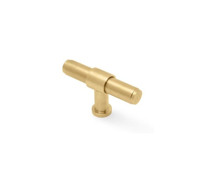 A&W AW838P Kingston Smooth T-Bar Cupboard Knob - Satin Brass PVD