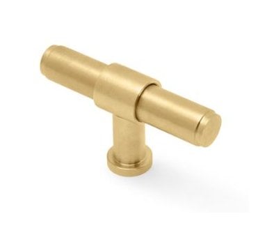 A&W AW838P Kingston Smooth T-Bar Cupboard Knob - Satin Brass PVD