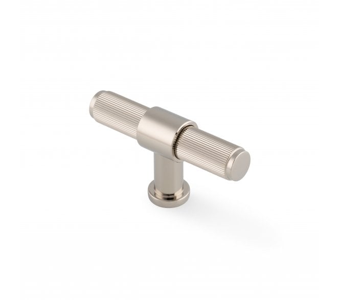 A&W AW838R Kingston Reeded T-Bar Cabinet Knob - Polished Nickel