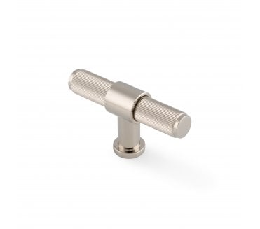 A&W AW838R Kingston Reeded T-Bar Cabinet Knob - Polished Nickel