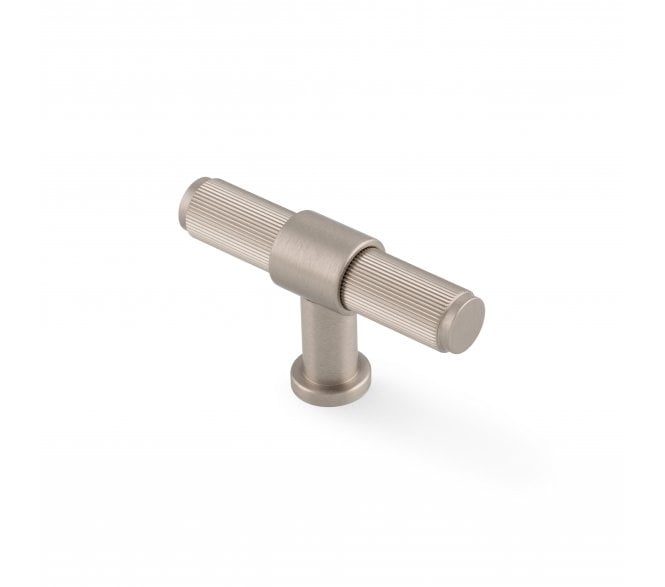 A&W AW838R Kingston Reeded T-Bar Cabinet Knob - Satin Nickel