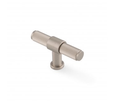 A&W AW838R Kingston Reeded T-Bar Cabinet Knob - Satin Nickel