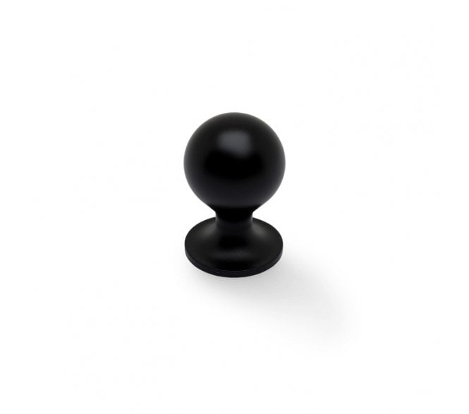A&W AW844 Plain Caeser Cupboard Knobs On Round Rose - Matt Black
