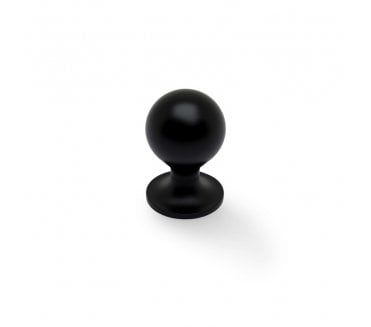 A&W AW844 Plain Caeser Cupboard Knobs On Round Rose - Matt Black