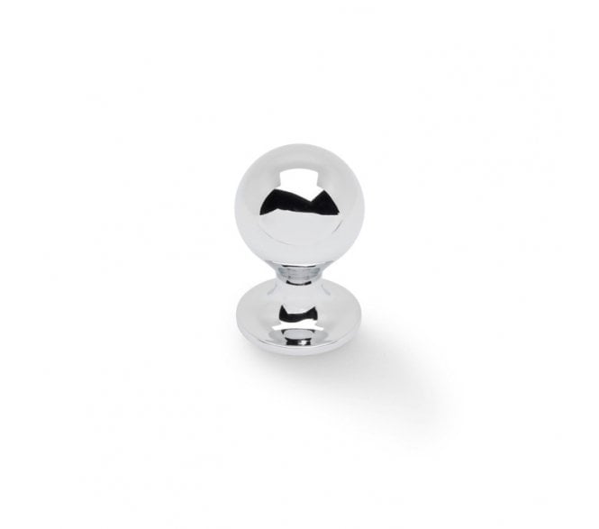 A&W AW844 Plain Caeser Cupboard Knobs On Round Rose - Polished Chrome