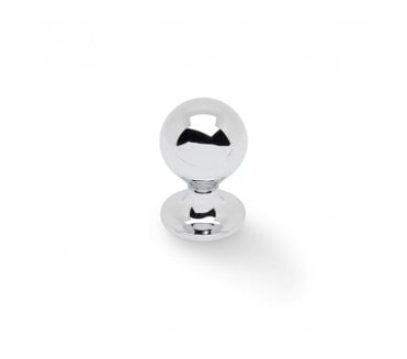A&W AW844 Plain Caeser Cupboard Knobs On Round Rose - Polished Chrome