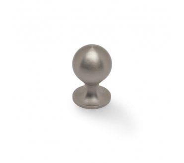 A&W AW844 Plain Caeser Cupboard Knobs On Round Rose - Satin Nickel