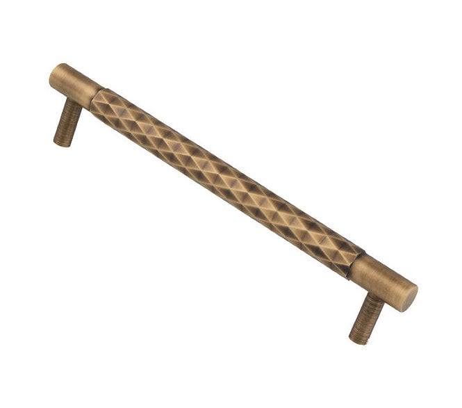 A&W AW846 Diamond Cut Cabinet Pull Handles - Antique Brass