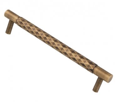 A&W AW846 Diamond Cut Cabinet Pull Handles - Antique Brass