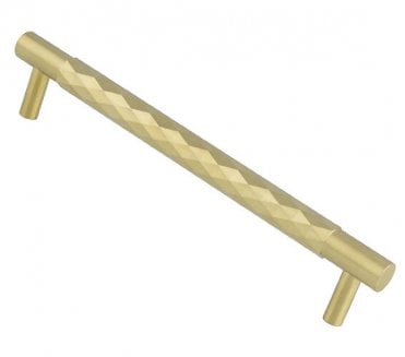 A&W AW846 Diamond Cut Cabinet Pull Handles - Satin Brass