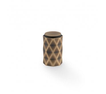 A&W AW847 Diamond Cut Cylinder Cabinet Knobs - Antique Brass