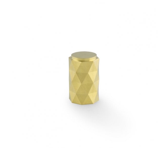 A&W AW847 Diamond Cut Cylinder Cabinet Knobs - Satin Brass