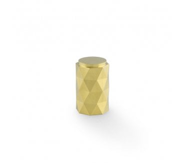 A&W AW847 Diamond Cut Cylinder Cabinet Knobs - Satin Brass