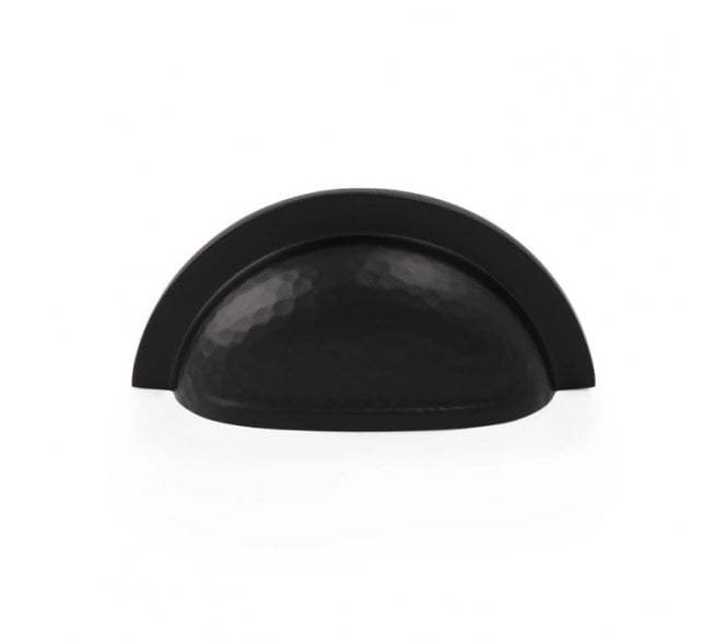 A&W AW912 Bardom Hammered Drawer Cup Pull - Matt Black