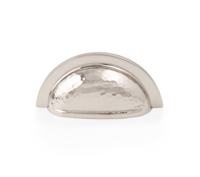 A&W AW912 Bardom Hammered Drawer Cup Pull - Polished Nickel
