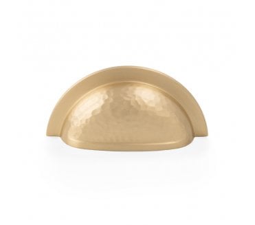 A&W AW912 Bardom Hammered Drawer Cup Pull - Satin Brass