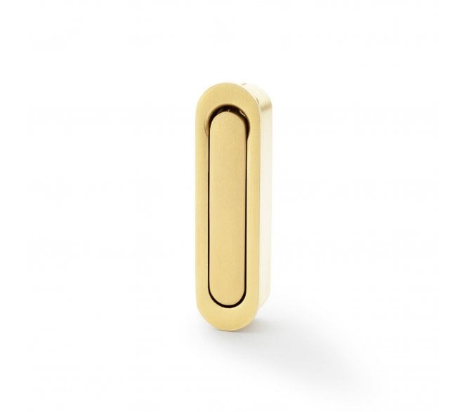 A&W AW991 Pocket Sliding Door Edge Pull (Radius) - Satin Brass