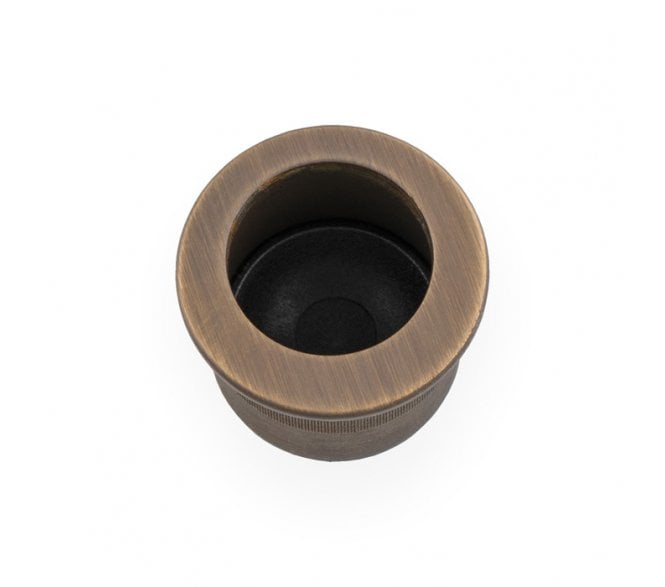 A&W AW992 Pocket Sliding Door Edge Pull (Round) - Antique Brass