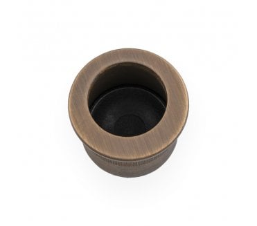 A&W AW992 Pocket Sliding Door Edge Pull (Round) - Antique Brass