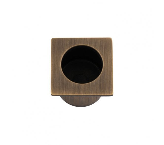 A&W AW993 Pocket Sliding Door Edge Pull (Square) - Antique Brass
