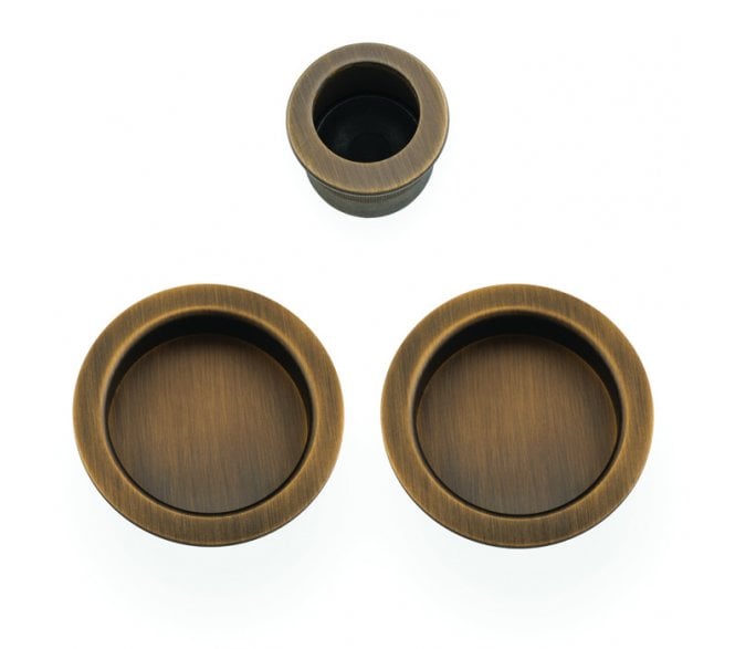 A&W AW994 Circular Flush Pull Kit - Antique Brass