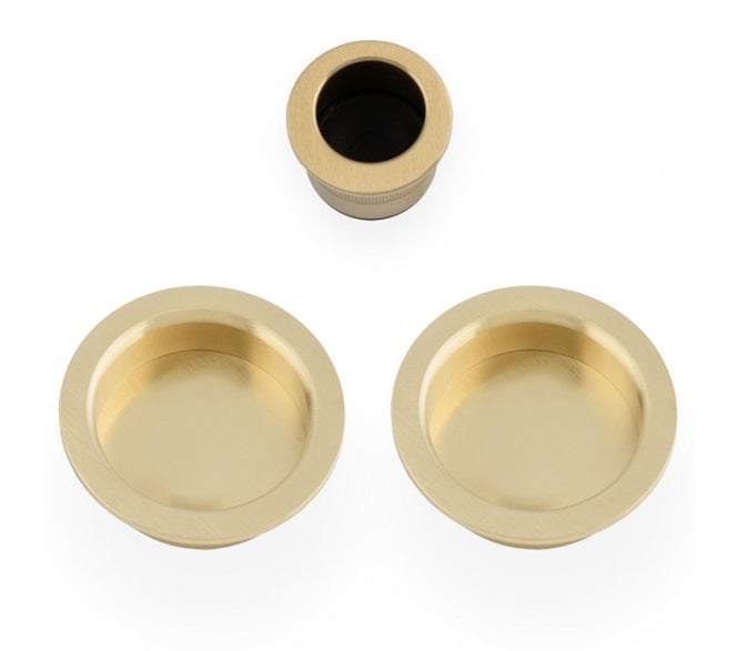 A&W AW994 Circular Flush Pull Kit - Satin Brass
