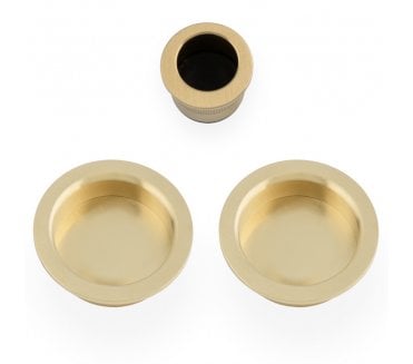 A&W AW994 Circular Flush Pull Kit - Satin Brass