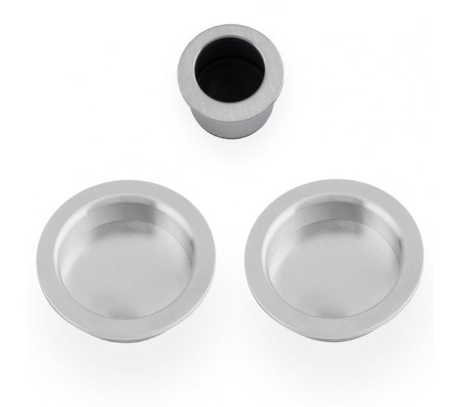 A&W AW994 Circular Flush Pull Kit - Satin Chrome