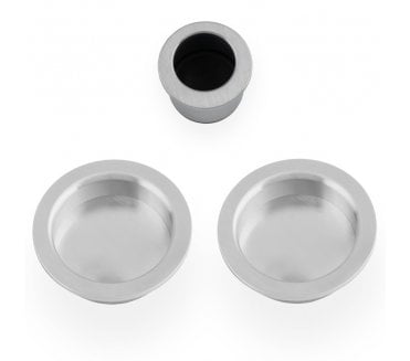 A&W AW994 Circular Flush Pull Kit - Satin Chrome