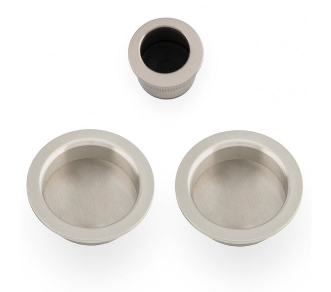 A&W AW994 Circular Flush Pull Kit - Satin Nickel