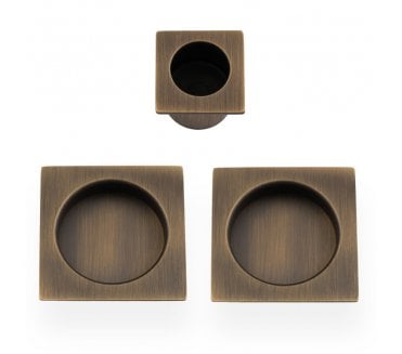 A&W AW995 Square Flush Pull Kit - Antique Brass