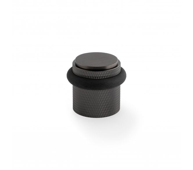 A&W Brunel Knurled Floor Door Stop - Dark Bronze PVD