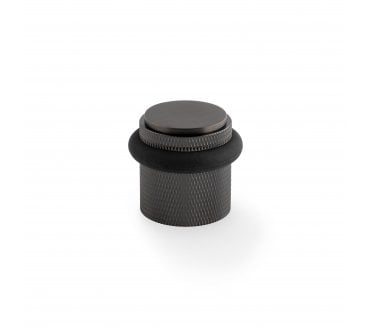 A&W Brunel Knurled Floor Door Stop - Dark Bronze PVD