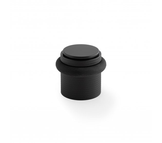A&W Brunel Knurled Floor Door Stop - Matt Black