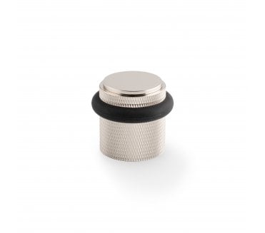 A&W Brunel Knurled Floor Door Stop - Polished Nickel