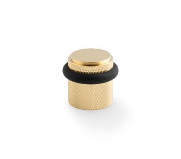 A&W Brunel Knurled Floor Door Stop - Satin Brass PVD