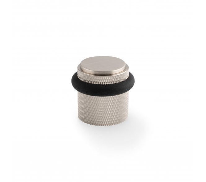 A&W Brunel Knurled Floor Door Stop - Satin Nickel