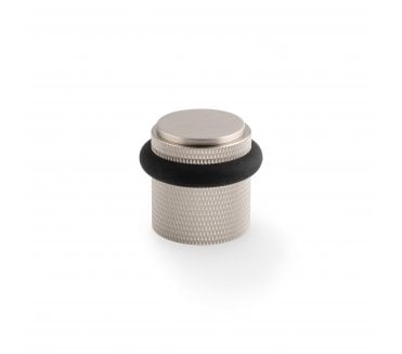 A&W Brunel Knurled Floor Door Stop - Satin Nickel