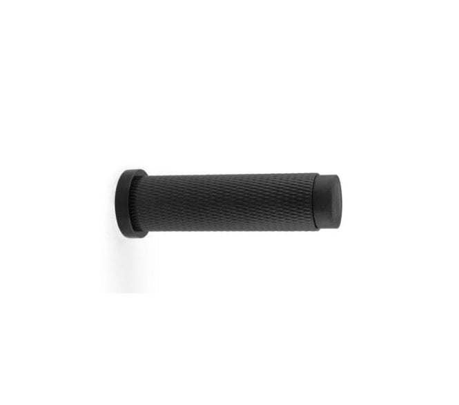 A&W Brunel Knurled Skirting Doorstop 76mm - Matt Black