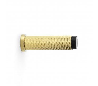 A&W Brunel Knurled Skirting Doorstop 76mm - Satin Brass PVD