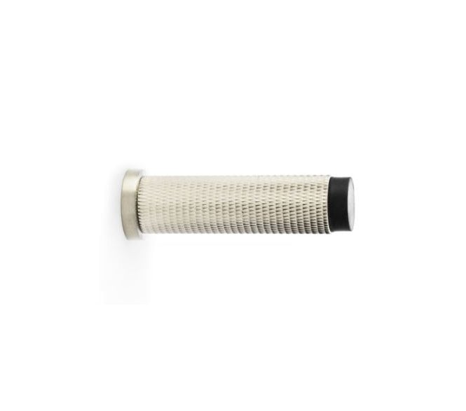 A&W Brunel Knurled Skirting Doorstop 76mm - Satin Nickel