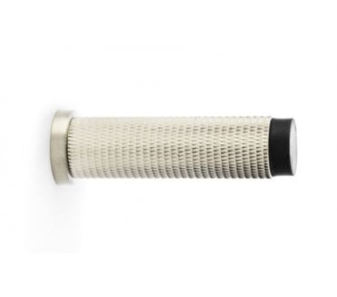 A&W Brunel Knurled Skirting Doorstop 76mm - Satin Nickel