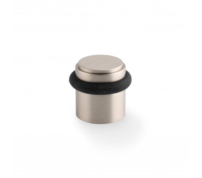 A&W Brunel Plain Floor Door Stop - Satin Nickel