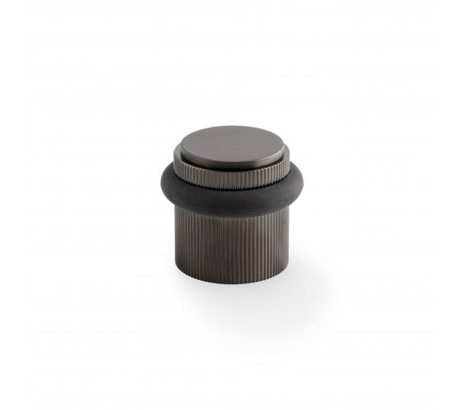 A&W Brunel Reeded Floor Door Stop - Dark Bronze PVD