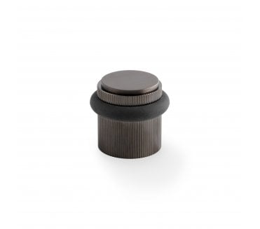A&W Brunel Reeded Floor Door Stop - Dark Bronze PVD