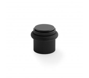 A&W Brunel Reeded Floor Door Stop - Matt Black