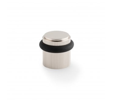 A&W Brunel Reeded Floor Door Stop - Polished Nickel