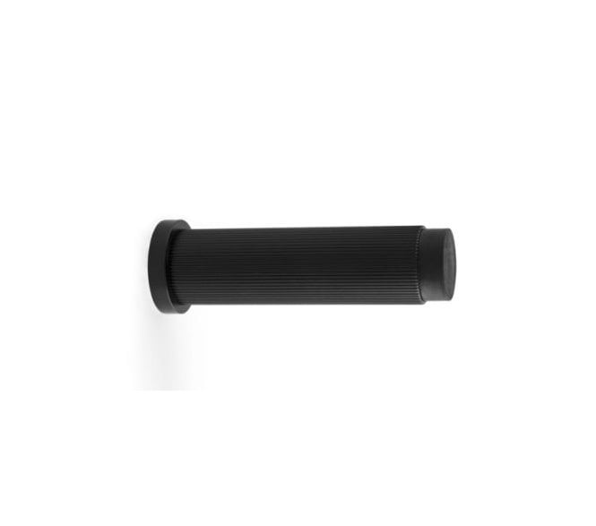 A&W Brunel Reeded Skirting Doorstop 76mm - Matt Black