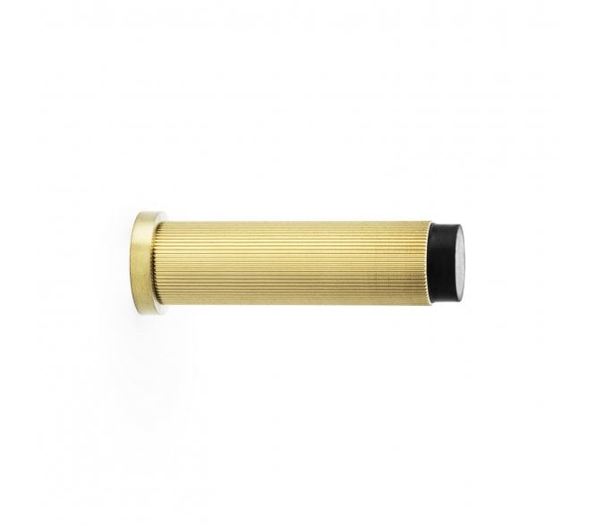 A&W Brunel Reeded  Skirting Doorstop 76mm - Satin Brass PVD